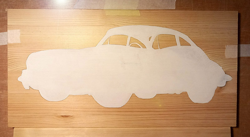 Porsche Art: Outline of Porsche 356C